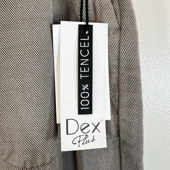 Dex Plus Women's NWT Super Light Sage Wash Elastic Waist Raw Edge Pants 1X - Picture 2 of 10